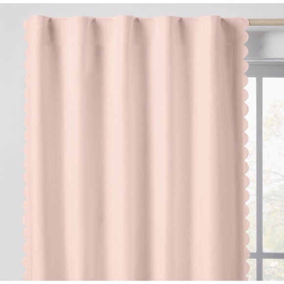 SET OF 2 42"W x 84"L Scallop Kids' Blackout Window Curtain Panel Pink-Pillowfort - Picture 3 of 7